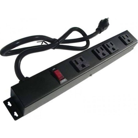 Digital Delights Power Strip, SJT, 5-15R, 5-15P, 3 ft., Black DI1525490